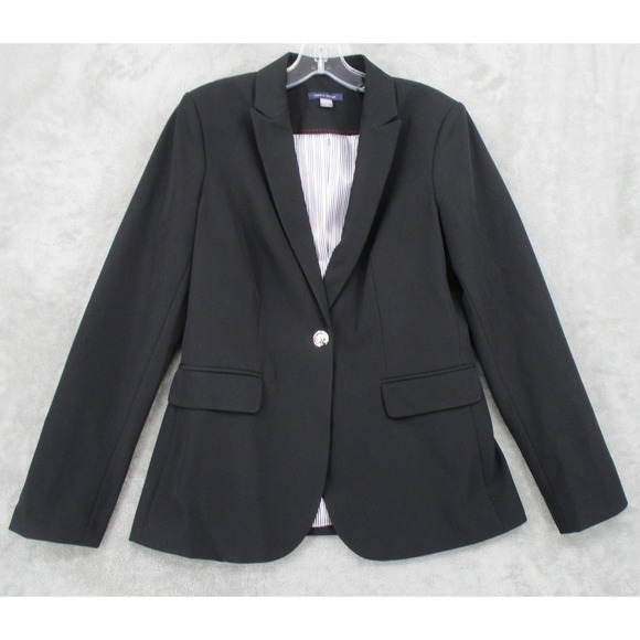 Tommy Hilfiger Blazer Black Size 6 Womens Career Office Business Jacket - Picture 1 of 14